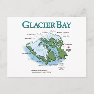 Glacier Bay Map Postcard