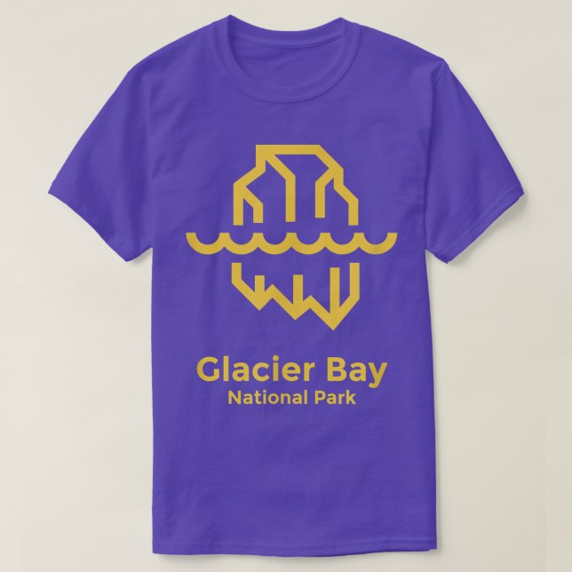Glacier Bay National Park Alaska Minimalist Retro  T-Shirt (Design Front)