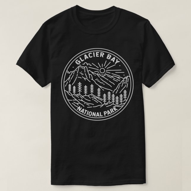 Glacier Bay National Park Alaska Monoline 1 T-Shirt (Design Front)