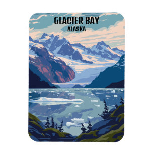 Glacier Bay National Park Alaska Vintage Travel Magnet