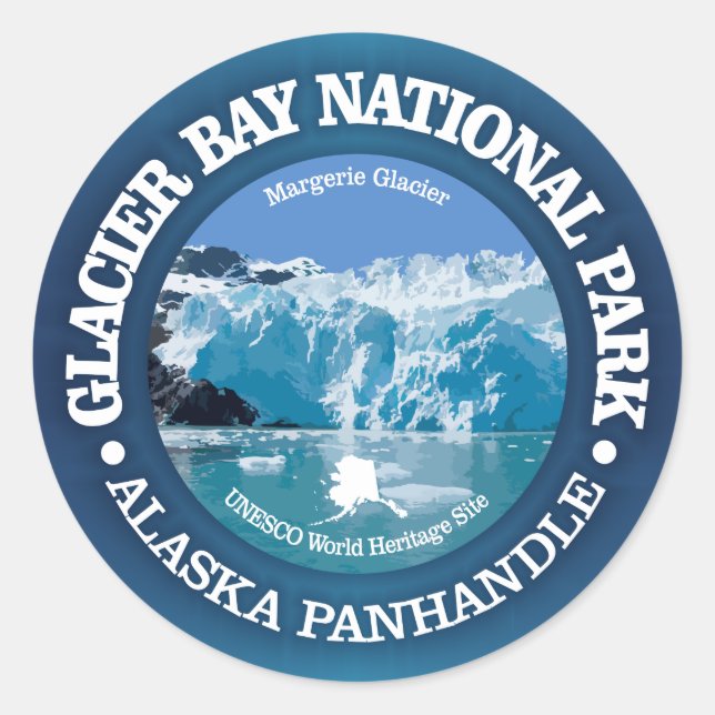 Glacier Bay National Park (colour) Classic Round Sticker (Front)