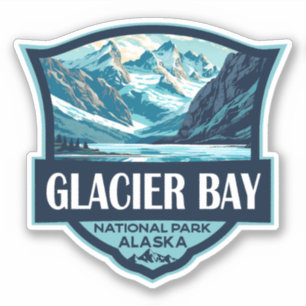Glacier Bay National Park Illustration Retro