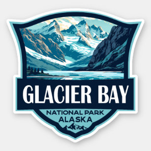 Glacier Bay National Park Illustration Retro