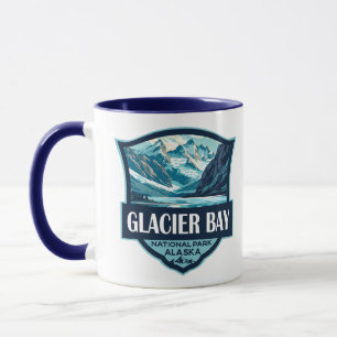 Glacier Bay National Park Illustration Retro Mug