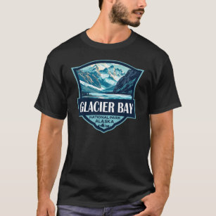 Glacier Bay National Park Illustration Retro T-Shirt