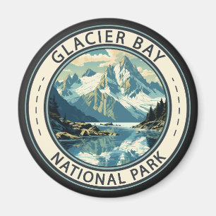 Glacier Bay National Park Illustration Travel Art Magnet