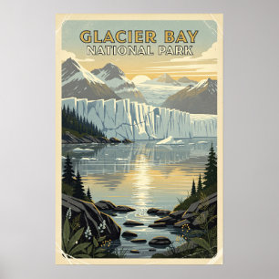 Glacier Bay National Park Retro Poster