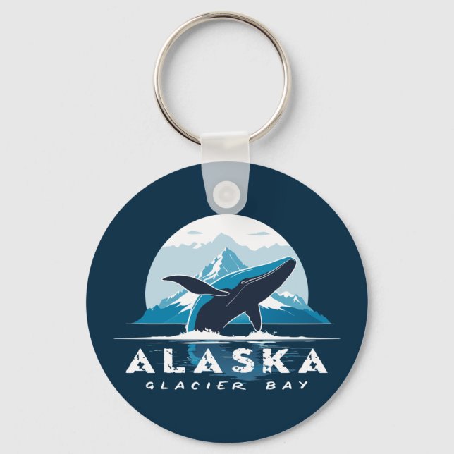 Glacier Bay Whale - Alaska Key Ring (Front)