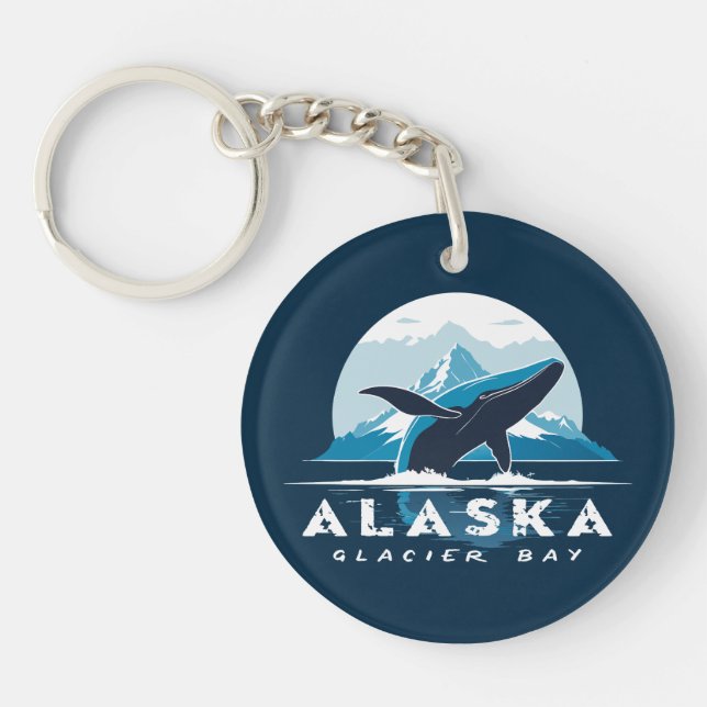 Glacier Bay Whale - Alaska Key Ring (Front)