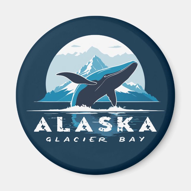 Glacier Bay Whale - Alaska Magnet (Front)