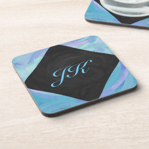 Glacier Blue Monogram Coaster