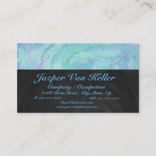 Glacier Blue Monogram Front and Back Business Card