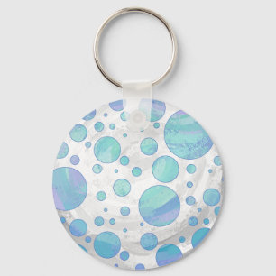 Glacier Blue Polka Dot Pattern Key Ring