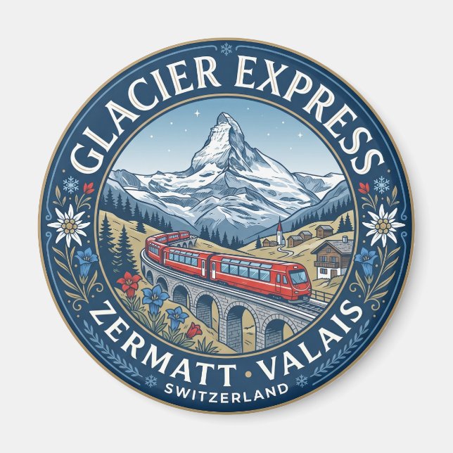Glacier Express Route Switzerland Magnet (Front)