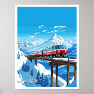 Glacier Express Switzerland Travel illustration Poster