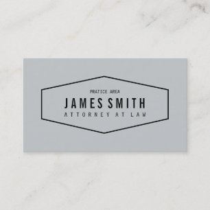 Glacier Grey Retro Professional Attorney Business Card