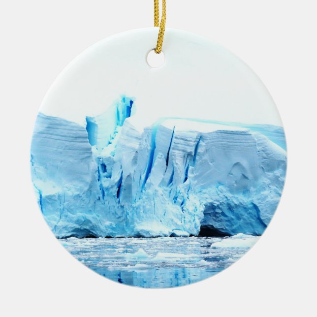 Glacier in Antarctica Ceramic Ornament (Front)