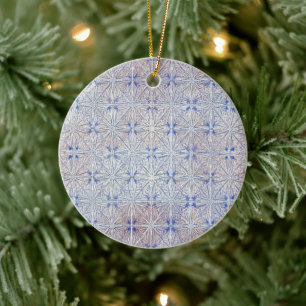 Glacier Lace — Delicate Snowflake Pattern Ceramic Ornament