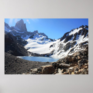 Glacier Lake Near Mount Fitz Roy Poster