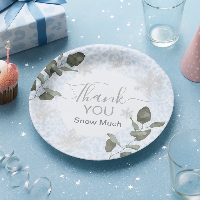 Glacier Leopard Winter Paper Plate (Creator Uploaded)