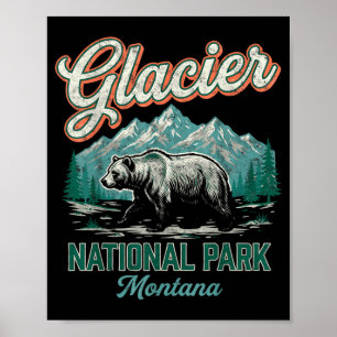 Glacier Montana National Parks Outdoors Nature Poster
