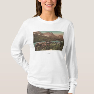 Glacier, MT - View of Chalets & Lake St. Marys T-Shirt
