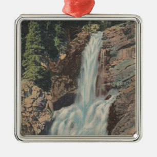 Glacier, MT - View of Trick Falls & Medicine Metal Ornament