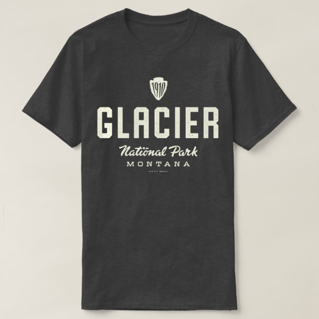 Glacier National Park 1910 Arrowhead Tan T-Shirt (Design Front)