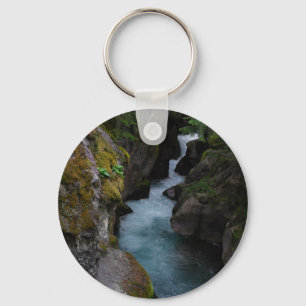 Glacier National Park Avalance Gorge Creek Photo  Key Ring