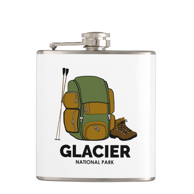 Glacier National Park Backpack Hip Flask (Front)