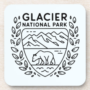Glacier National Park Bear Emblem Coaster
