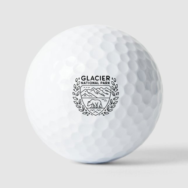 Glacier National Park Bear Emblem Golf Balls (Front)