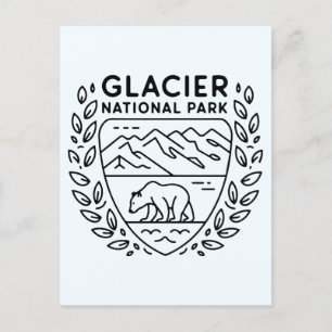 Glacier National Park Bear Emblem Postcard