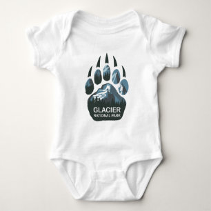 Glacier National Park Bear Paw Baby Bodysuit