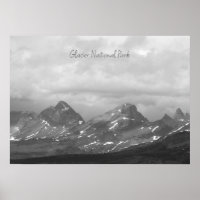 Glacier National Park Black White Photo