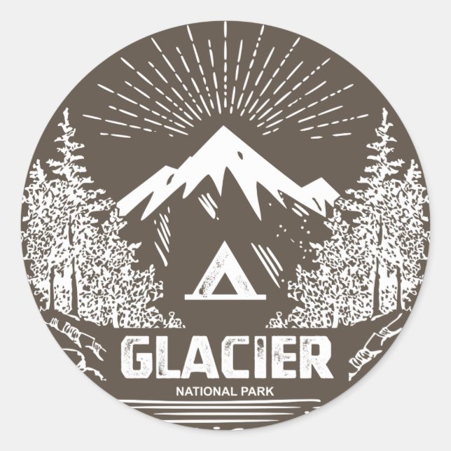 Glacier National Park Classic Round Sticker (Front)