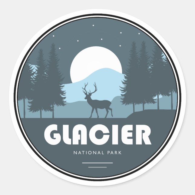 Glacier National Park Deer Classic Round Sticker (Front)