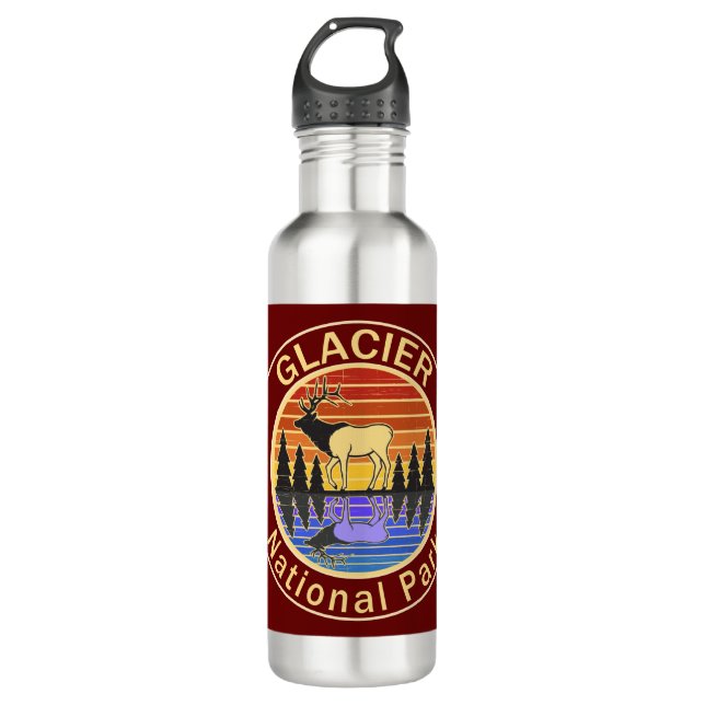 Glacier National Park Elk 710 Ml Water Bottle (Front)