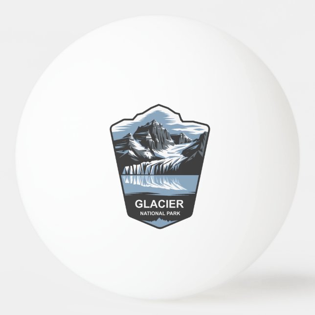 Glacier National Park Emblem Ping Pong Ball (Front)