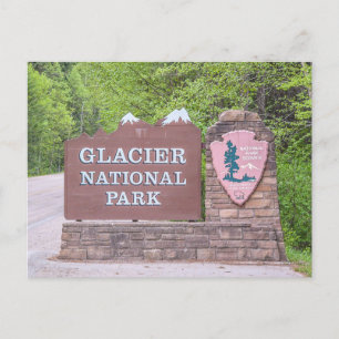 Glacier National Park Entrance Sign Postcard