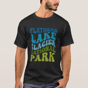 Glacier National Park Flathead Lake Fishing Boatin T-Shirt