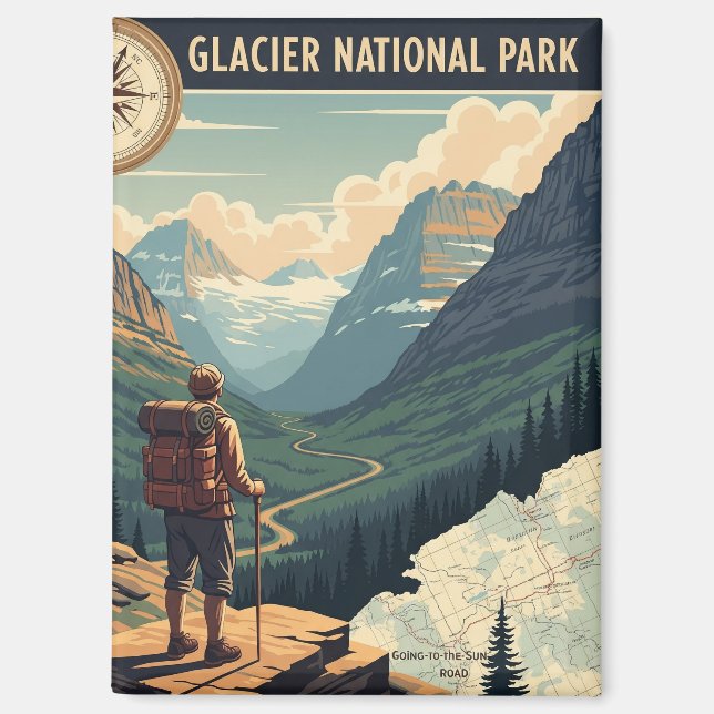 Glacier National Park Going-to-the-sun road Magnet (Front)