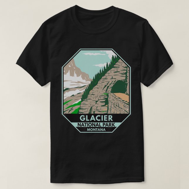Glacier National Park Going to the Sun Road Montan T-Shirt (Design Front)