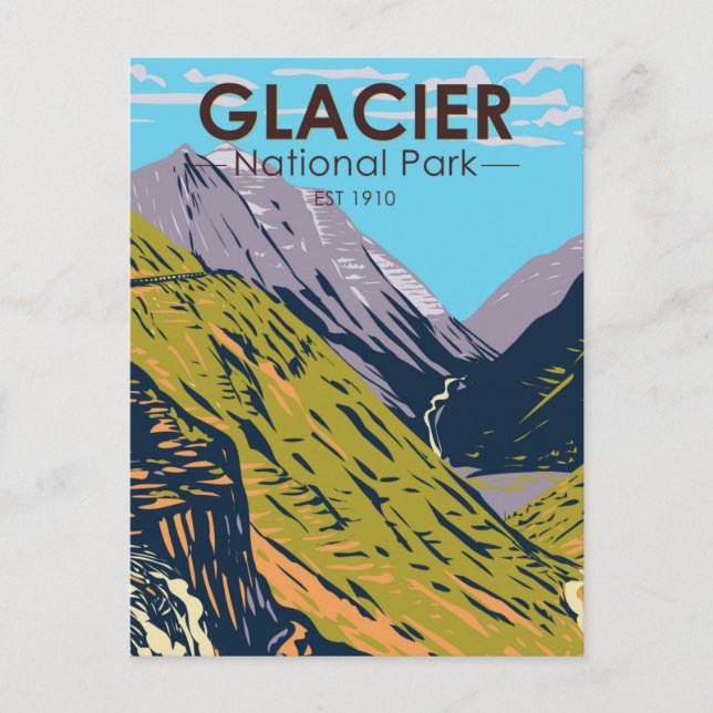 Glacier National Park Going to the Sun Road Postcard (Front)