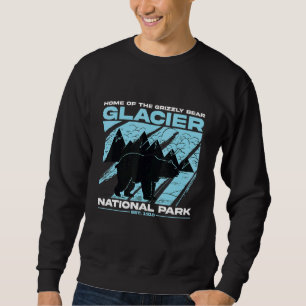 Glacier National Park Grizzly Bear Hiking Vacation Sweatshirt