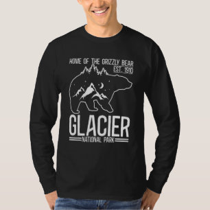 Glacier National Park Grizzly Bear Hiking Vacation T-Shirt
