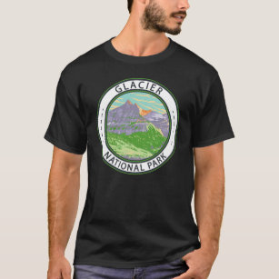 Glacier National Park In Spring Montana Badge T-Shirt