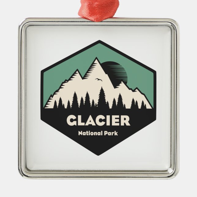 Glacier National Park Metal Ornament (Front)