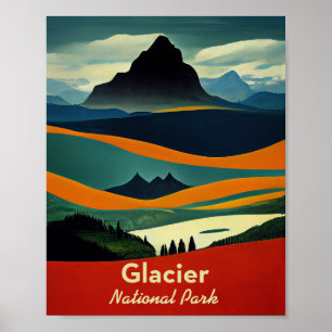 Glacier National Park Minimalist Poster