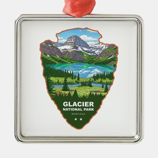 Glacier National Park Montana Arrowhead Metal Ornament (Front)